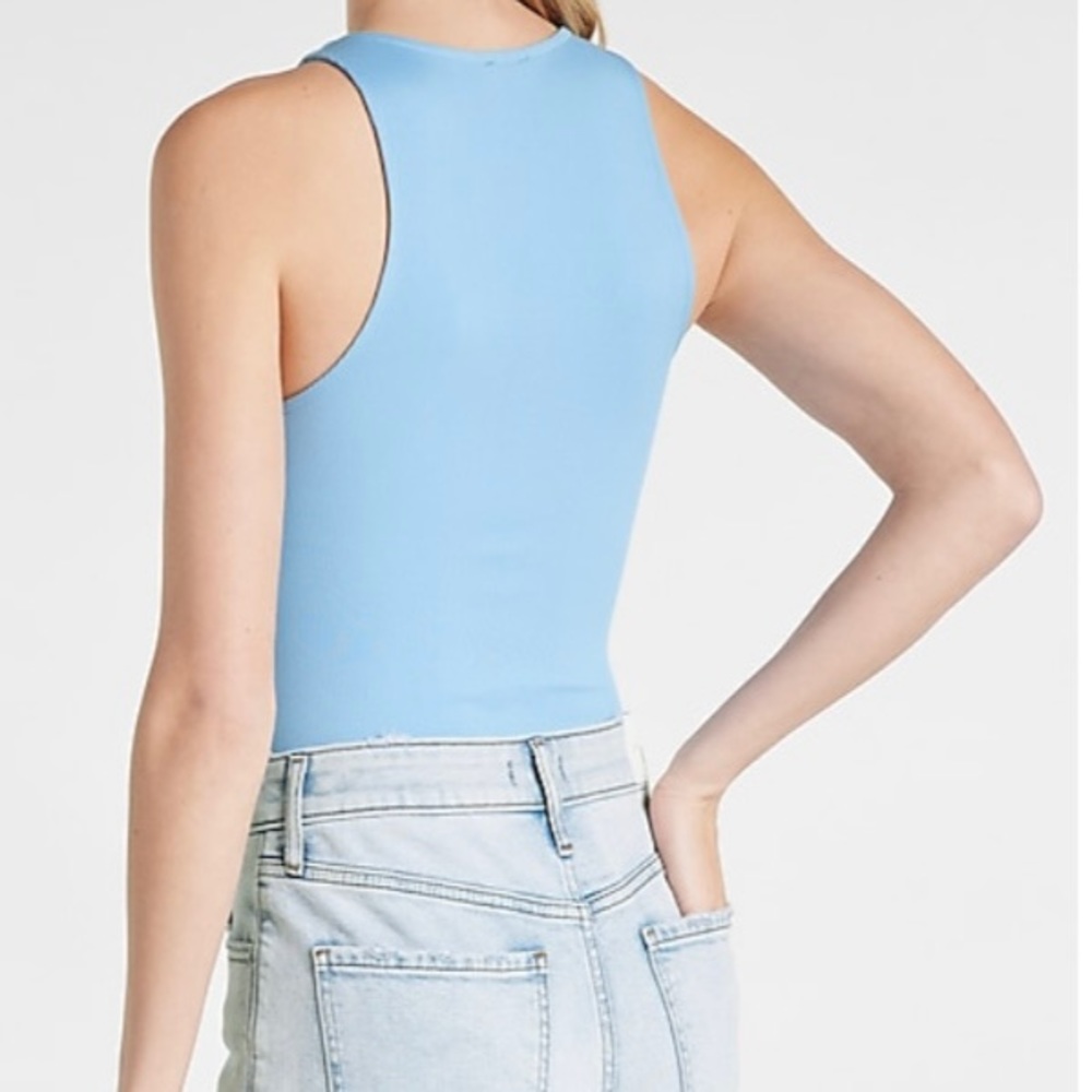 Body Contour Ribbed High Neck Thong Bodysuit
